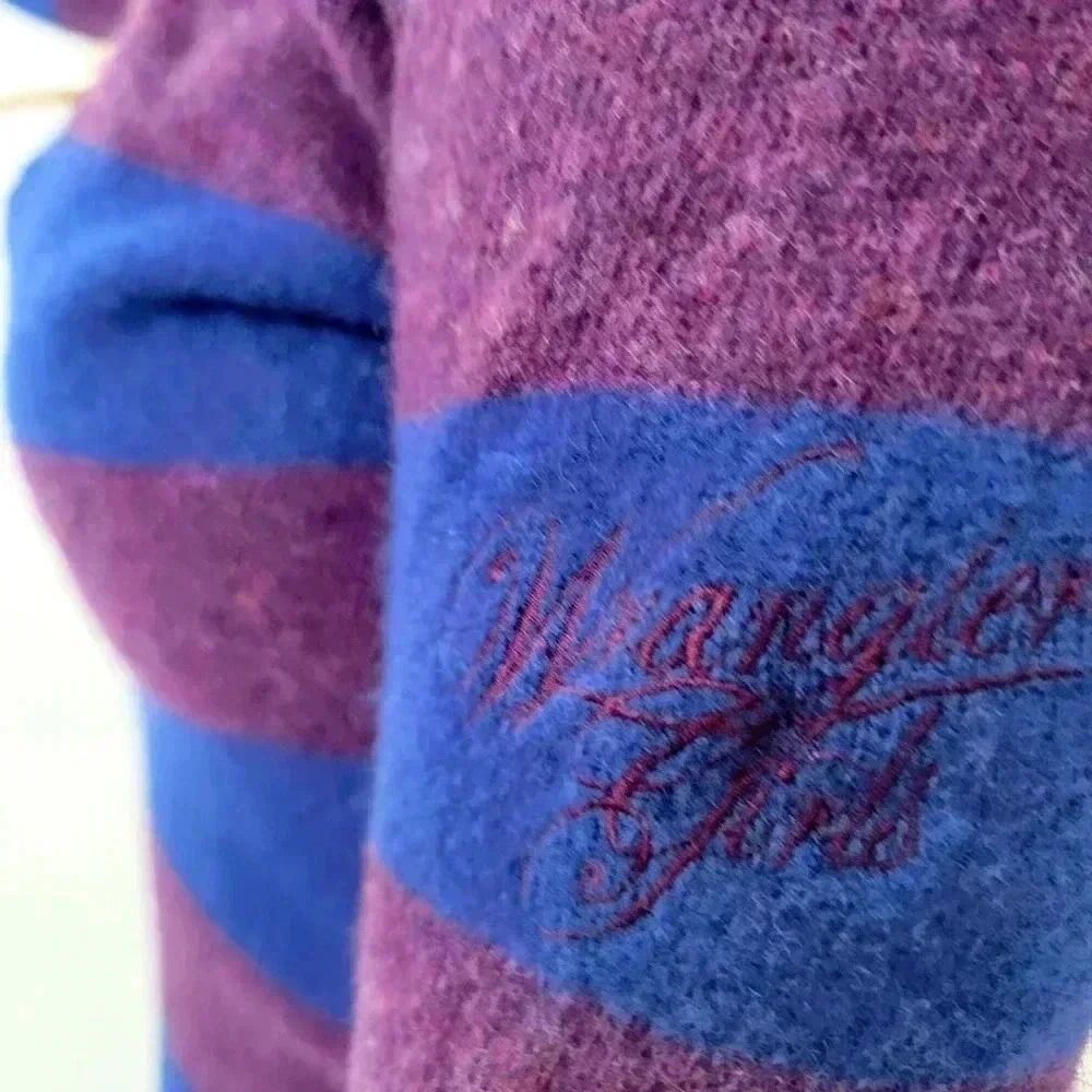 Vintage Wrangler Lambswool V-neck Hooded Sweater - S - Picture 4 of 8